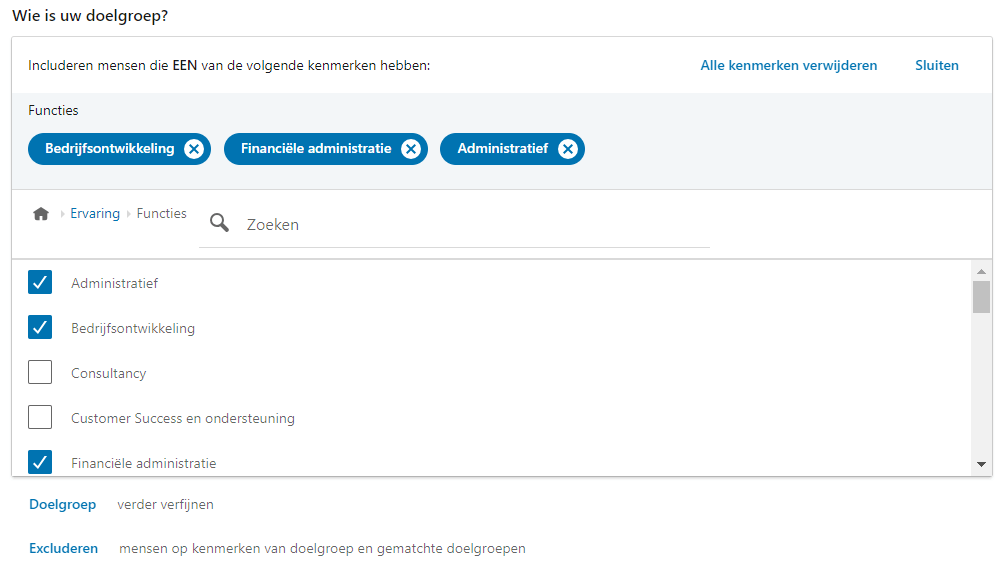 Advertentietargeting LinkedIn Advertising