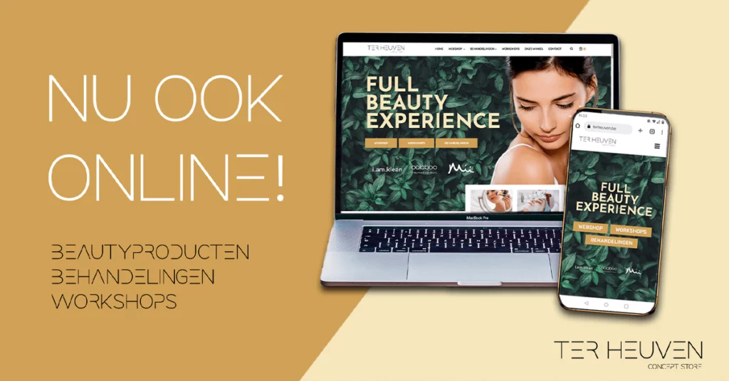 marketingbeeld voor nieuwe webshop en rebranding Ter Heuven Zonhoven